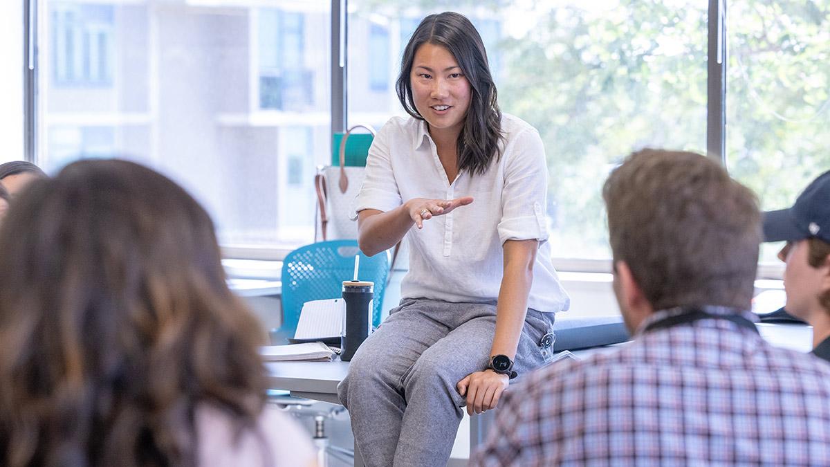 CU Denver professor leading conversation