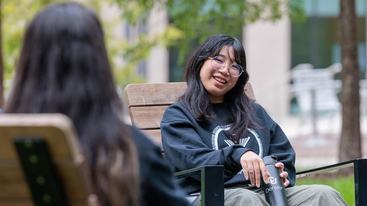 CU Denver students connecting outside of class
