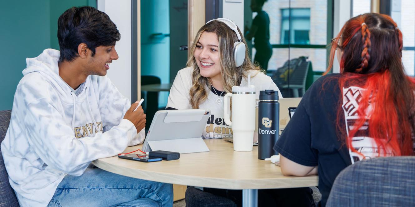 CU Denver students studying together